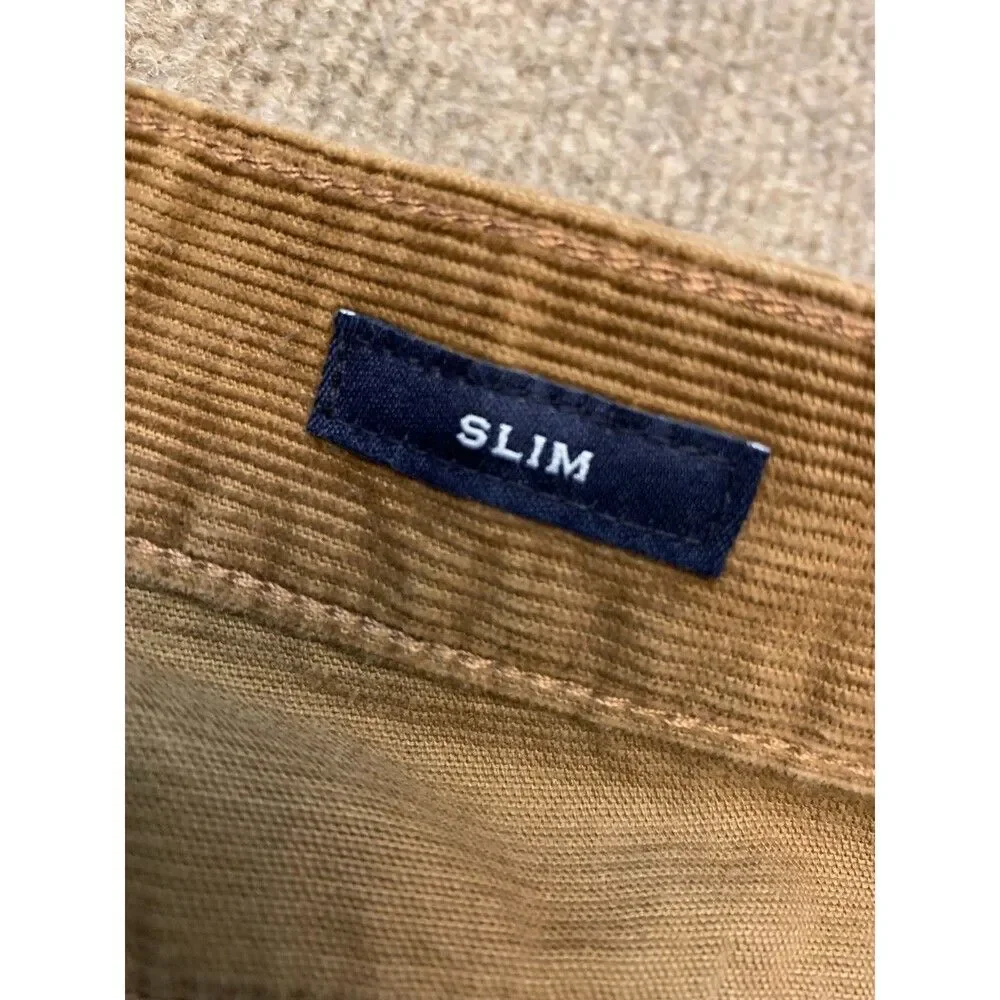 J Crew Pants Mens 35x32 Slim Fit Flex Corduroy Straight Leg Preppy Casual Chino